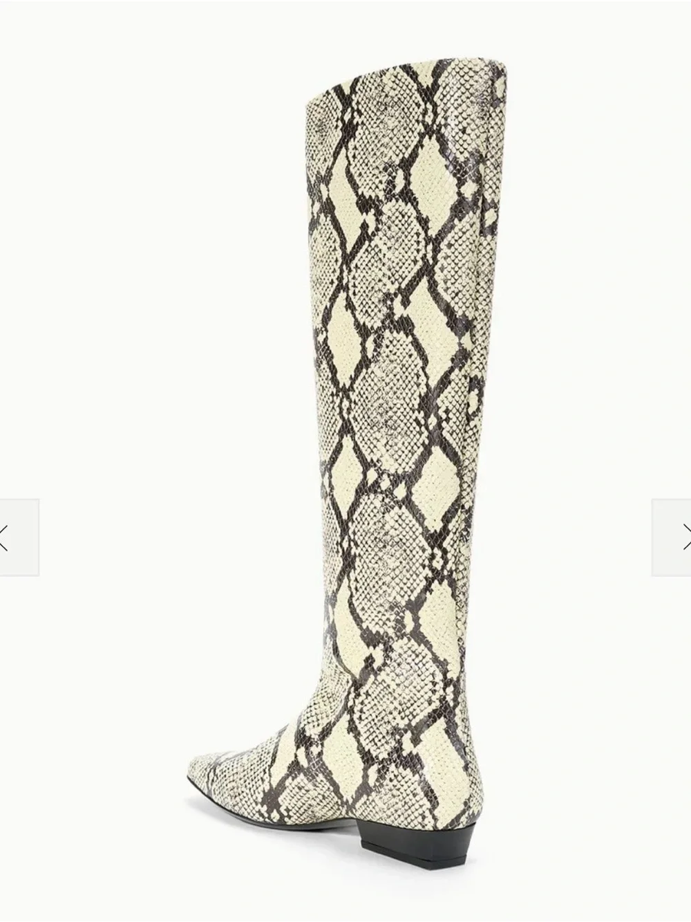 New Staud Wally White Snake Knee High Western Boots Size EU 39.5 US 9.5 $595